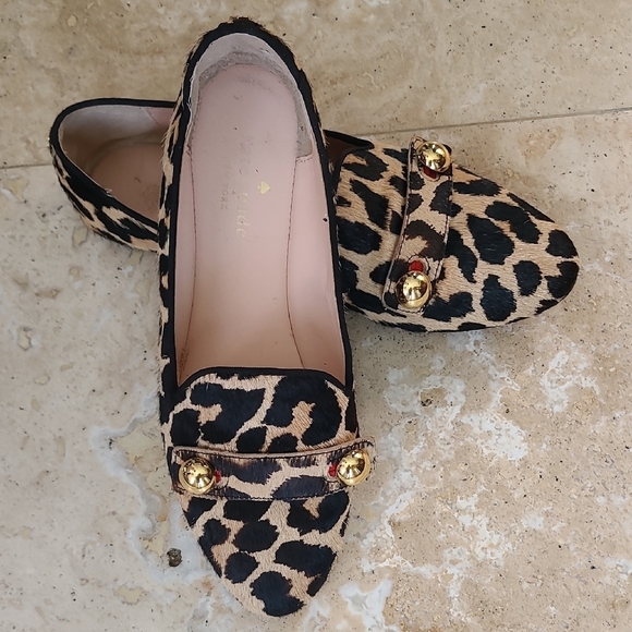 kate spade Shoes - Kate Spade Animal Print Loafers with Gold Accents